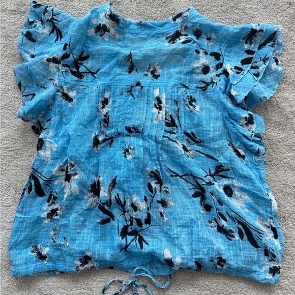 NWT Free People Naya Printed Top in Blue - Picture 6 of 11